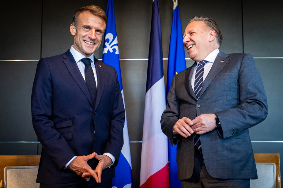 François Legault rencontre Emmanuel Macron à Montréal