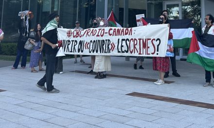 Manifestation propalestinienne dans la Maison de Radio-Canada