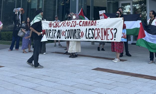 Manifestation propalestinienne dans la Maison de Radio-Canada